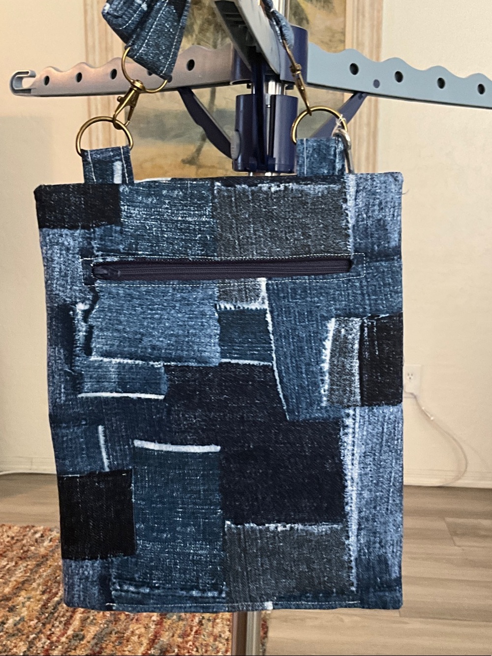 Denim Patchwork Crossbody Bag